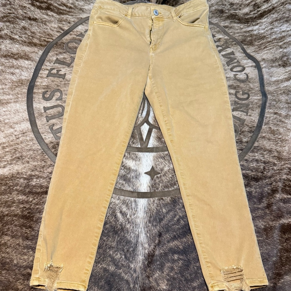 Women’s American Eagle Outfitters Yellow Skinny Jeans size 14 Regular